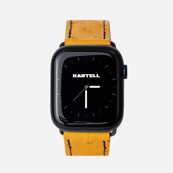 ціна на Ремінець для Apple Watch зі шкіри страуса в оранжевому кольорі з фолікулами
