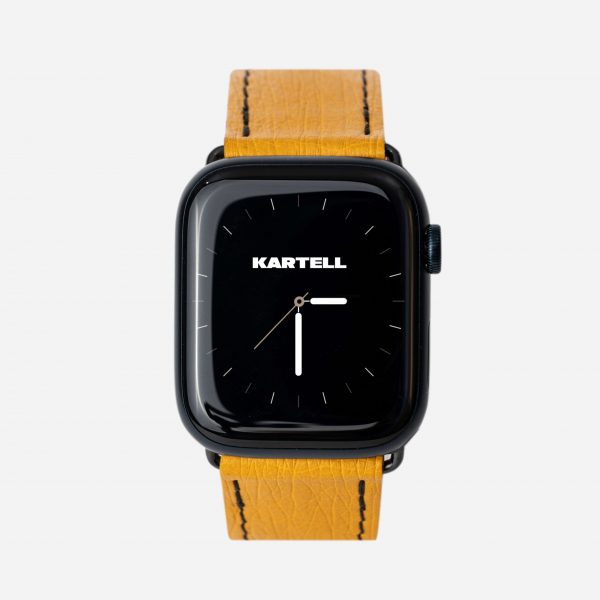 цена на Ремешок для Apple Watch из кожи страуса в оранжевом цвете без фолликул