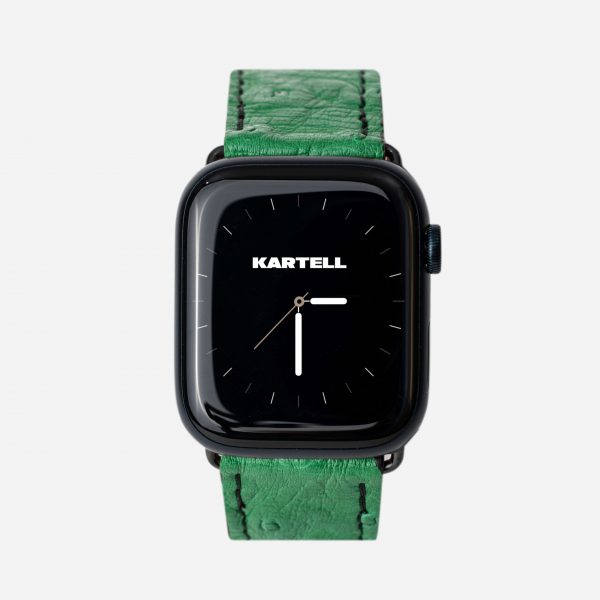 price for Band for Apple Watch made of ostrich skin in green color with follicles