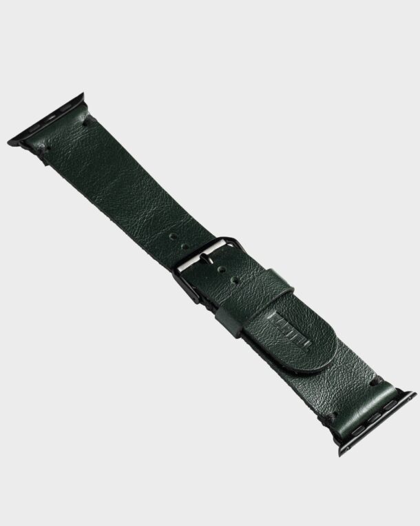 Ремінець для Apple Watch із телячої шкіри у темно-зеленому кольорі