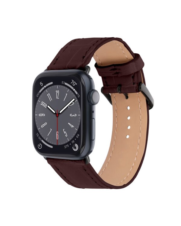Ремінець для Apple Watch зі шкіри крокодила у коричневому кольорі