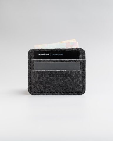price for Card holder made of calf leather with a saffiano pattern in black