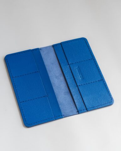 Clutch made of calf leather with a saffiano pattern in blue color in Kyiv