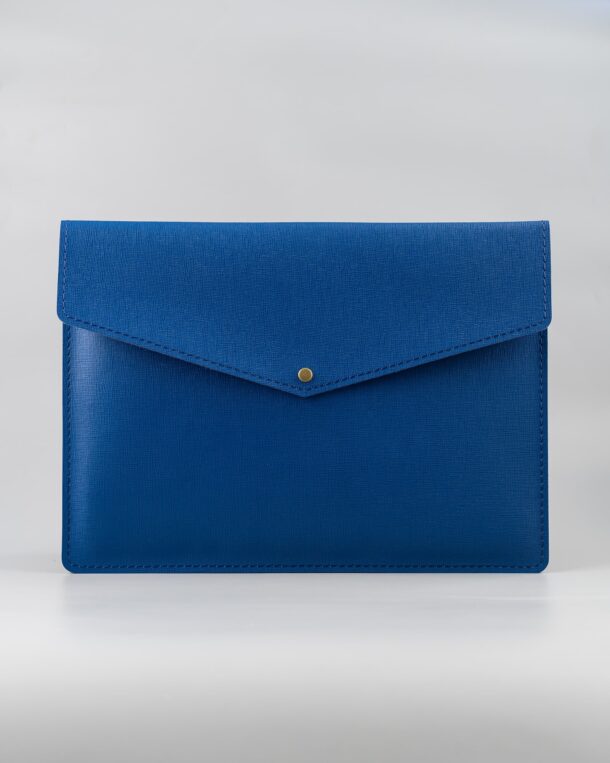 Case for MacBook 13 in saffiano calf leather in blue