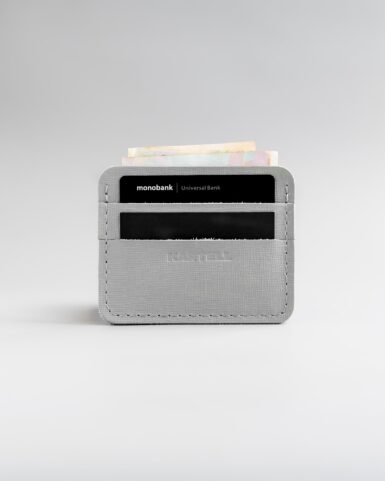 price for Card holder made of calf leather with a saffiano pattern in gray color