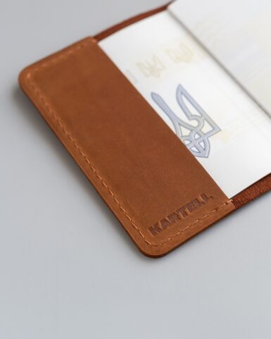 Passport cover made of crazy horse leather, in red color in Kyiv