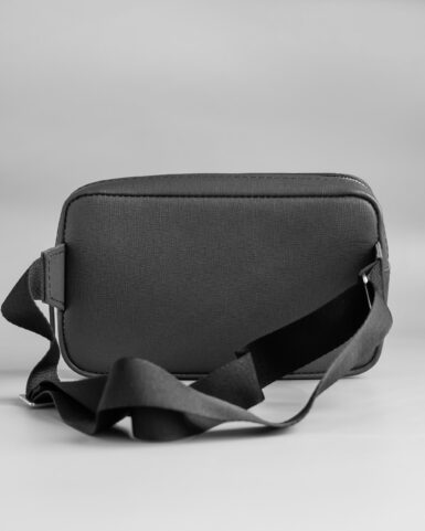 Leather belt bag (banana) in dark gray color, with a saffiano pattern in Kyiv