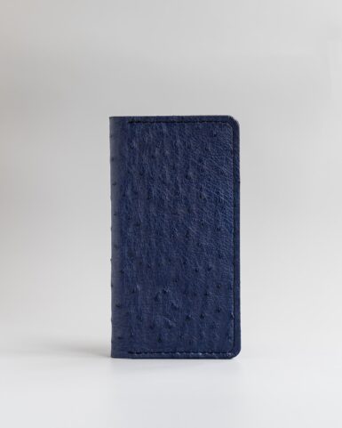 price for Clutch made of ostrich skin, in blue color