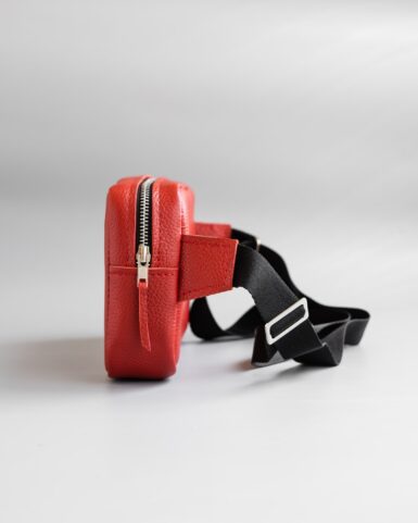 price for Belt bag (banana) in red color, made of calf leather, floater