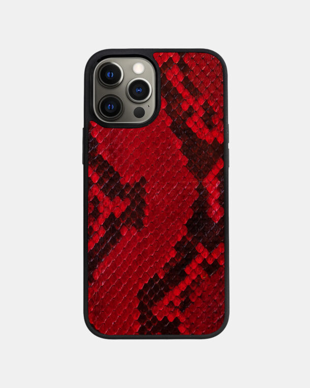 Чохол із червоної шкіри пітона з дрібними лусочками для iPhone 12 Pro Max