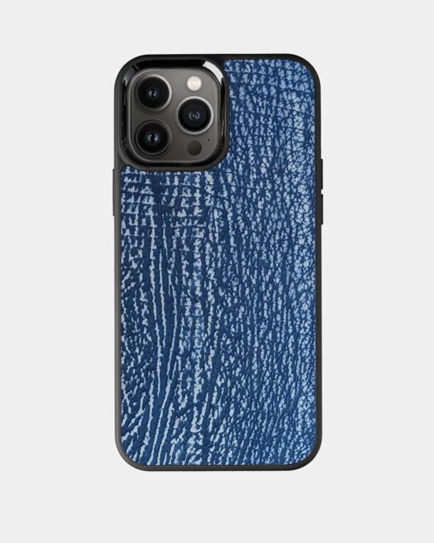 Чохол із синьої шкіри акули для iPhone 13 Pro Max з MagSafe