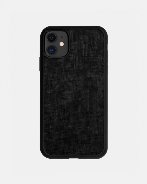 Saffiano black coat case for iPhone 11