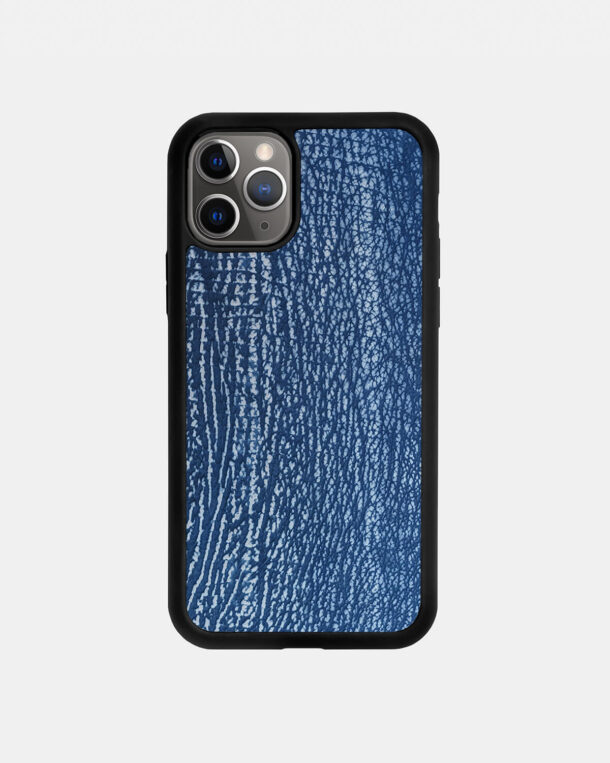 Чехол из синей кожи акулы для iPhone 11 Pro