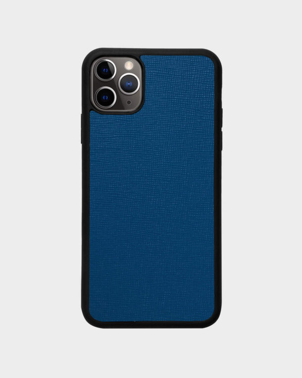 Чохол із синьої шкіри Saffiano для iPhone 11 Pro Max