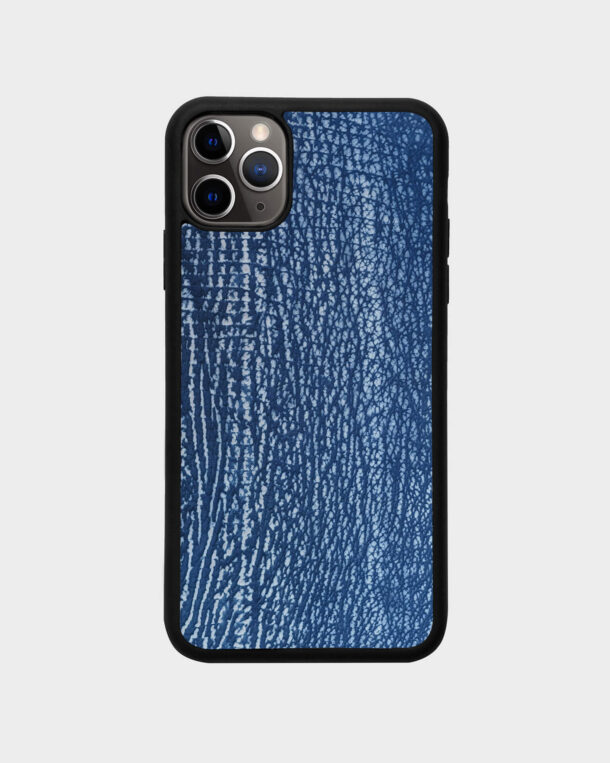 Чехол из синей кожи акулы для iPhone 11 Pro Max