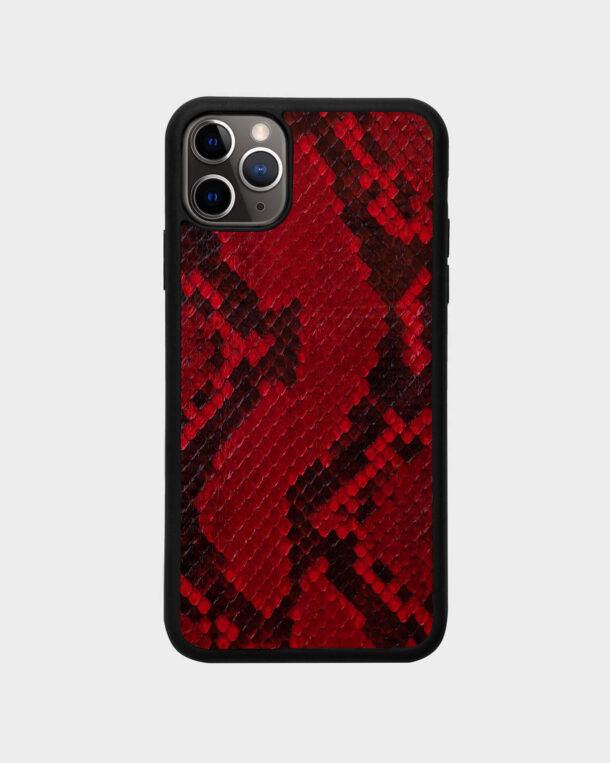 Чохол із червоної шкіри пітона з дрібними лусочками для iPhone 11 Pro Max