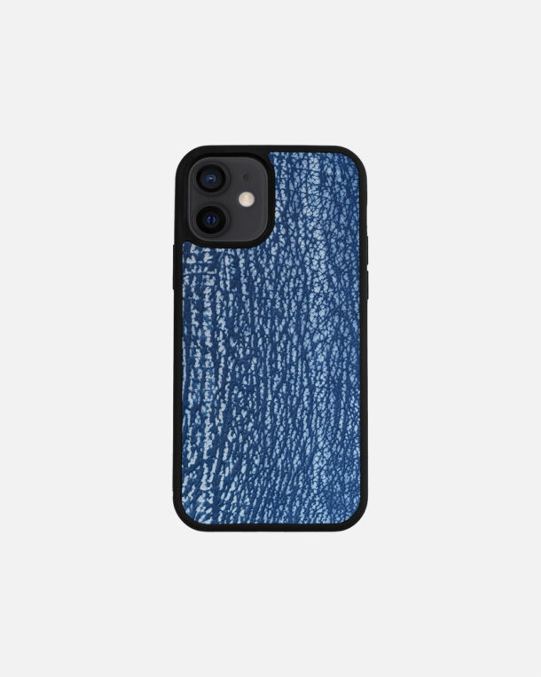 Чохол із синьої шкіри акули для iPhone 12 Mini