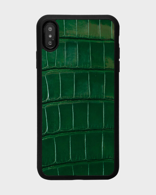 Чохол із зеленої шкіри крокодила для iPhone XS Max