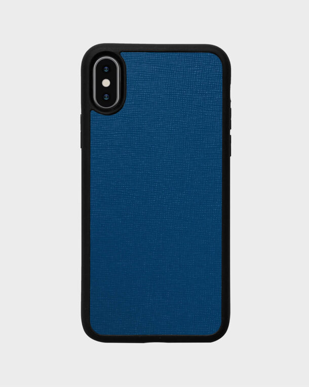 Чохол із синьої шкіри Saffiano для iPhone X