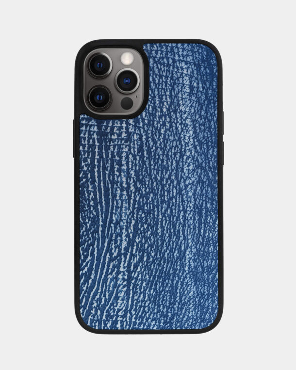 Чохол із синьої шкіри акули для iPhone 12 Pro Max