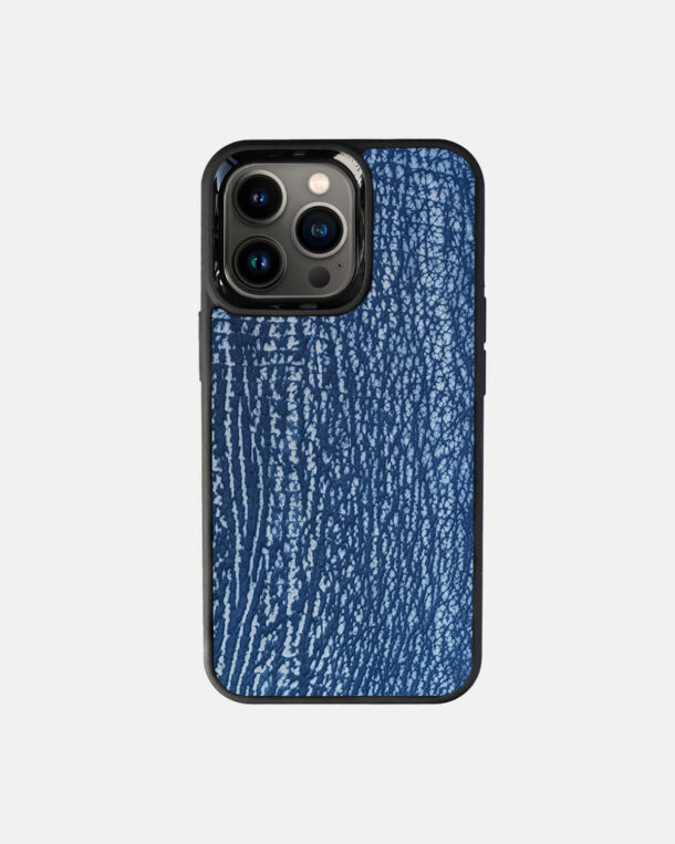 Чохол із синьої шкіри акули для iPhone 13 Pro