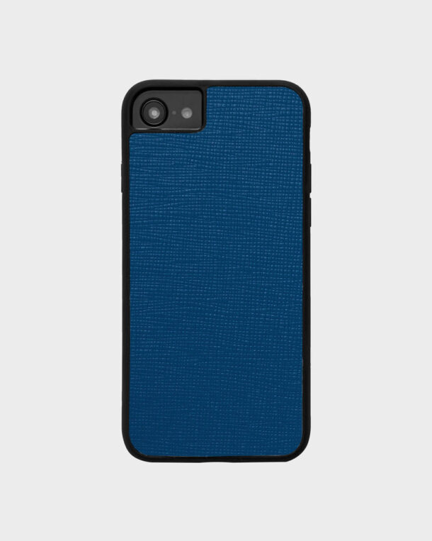 Чохол із синьої шкіри Saffiano для iPhone 7