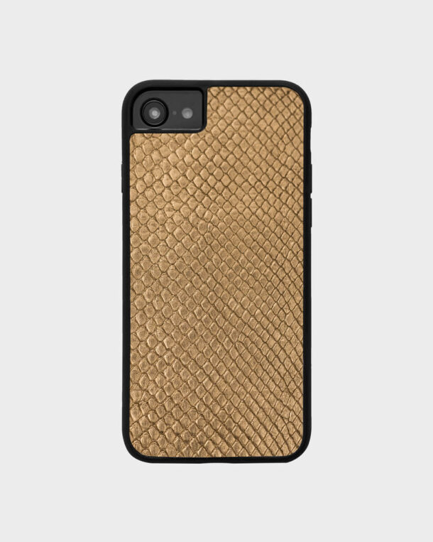 Чохол із золотої шкіри пітона з дрібними лусочками для iPhone 7