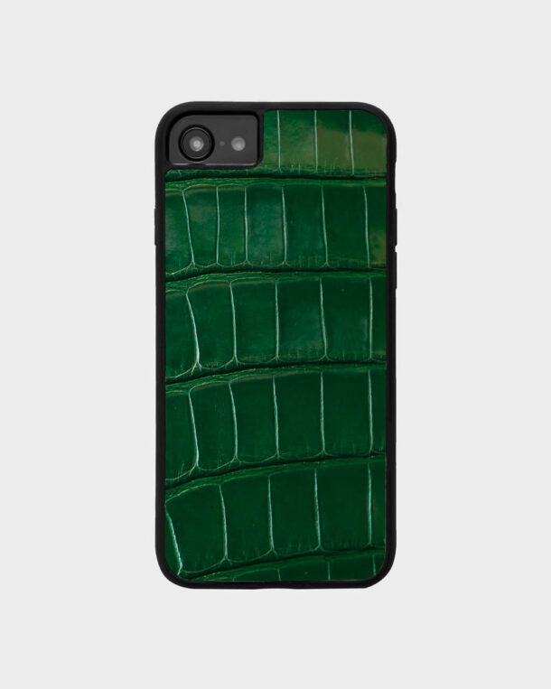 Чохол із зеленої шкіри крокодила для iPhone 7