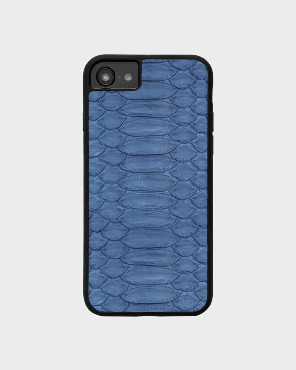 Чохол із сіро-синьої шкіри пітона з широкими лусочками для iPhone 7