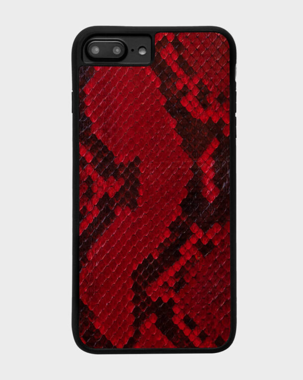 Чохол із червоної шкіри пітона з дрібними лусочками для iPhone 8 Plus