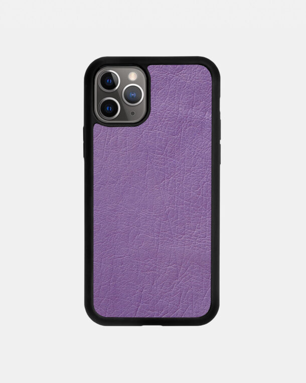 Чохол із фіолетової шкіри страуса без фолікул для iPhone 11 Pro