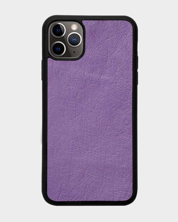 Чохол із фіолетової шкіри страуса без фолікул для iPhone 11 Pro Max