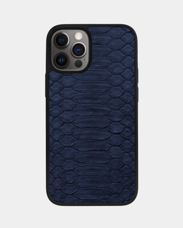 Чохол із темно-синьої шкіри пітона з широкими лусочками для iPhone 12 Pro Max
