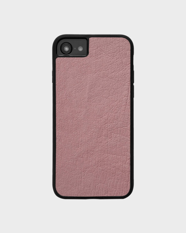 Follicle-free pink ostrich skin case for iPhone se2020