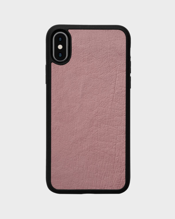Чохол із рожевої шкіри страуса без фолікул для iPhone XS Max