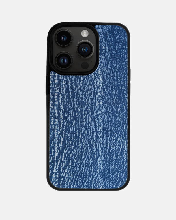 Чохол із синьої шкіри акули для iPhone 14 Pro Max