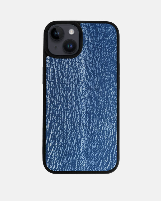 Чохол із синьої шкіри акули для iPhone 14 Plus
