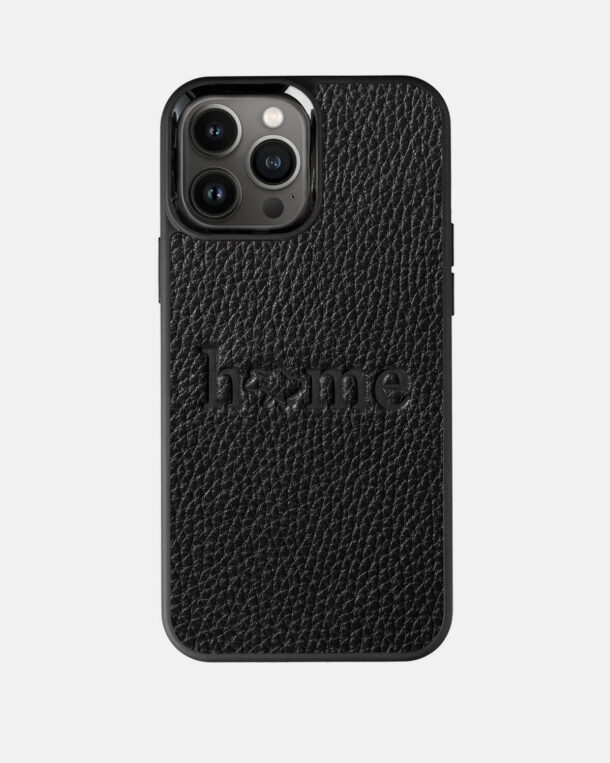Holster leather case with HOME embossing for iPhone