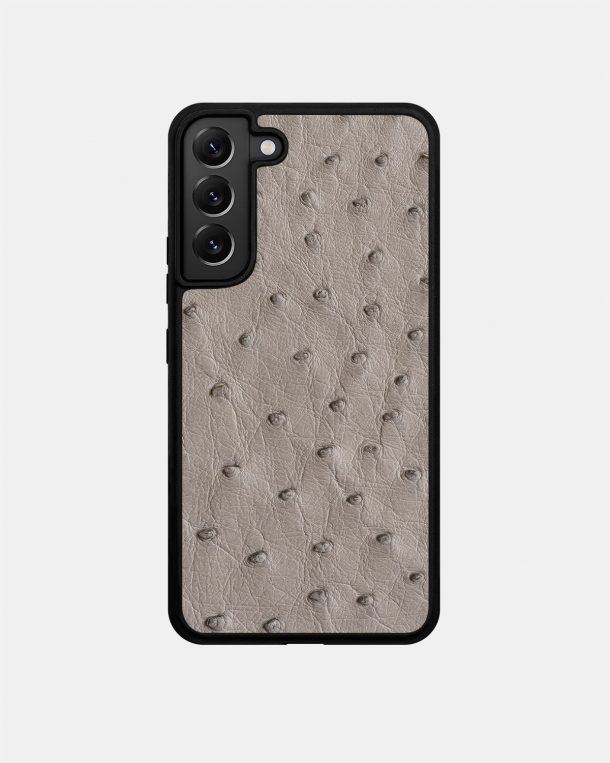 Follicle Gray Ostrich Leather Case for Samsung S22