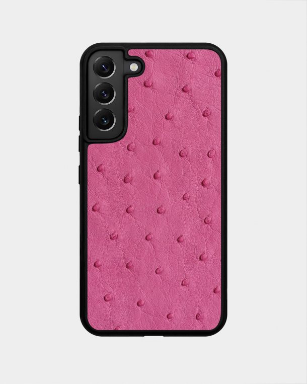 Hot Pink Follicle Ostrich Skin Case for Samsung S22 Plus