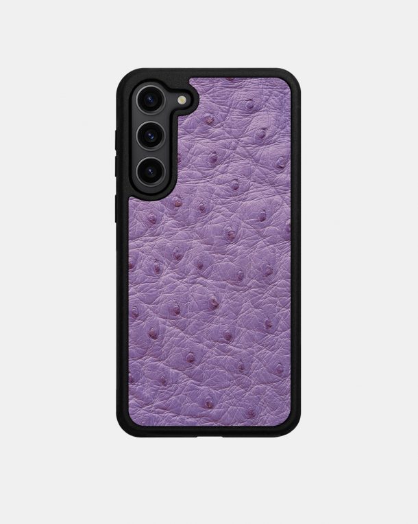 Purple ostrich skin case with follicles for Samsung S23