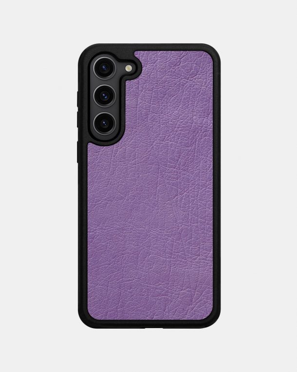 Follicle Free Purple Ostrich Leather Case for Samsung S23 Plus