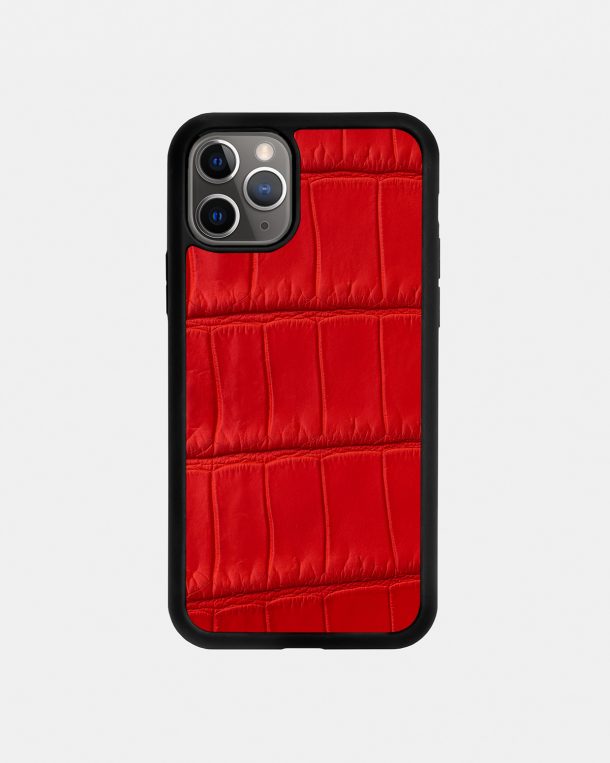 Чохол із червоної шкіри крокодила для iPhone 11 Pro