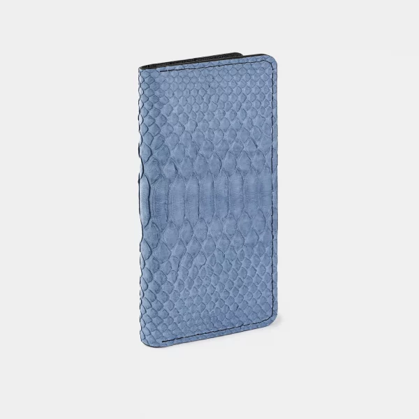 price for A wallet made of blue-gray python skin with wide scales