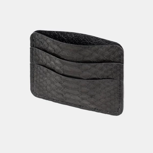 price for Card holder made of black python skin with wide scales