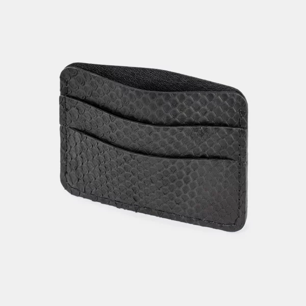 price for Card holder made of black python skin with small scales