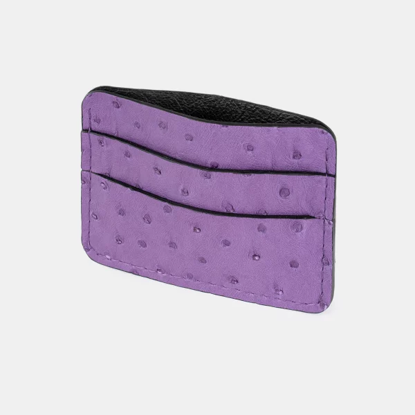price for Card holder made of purple ostrich skin with follicles