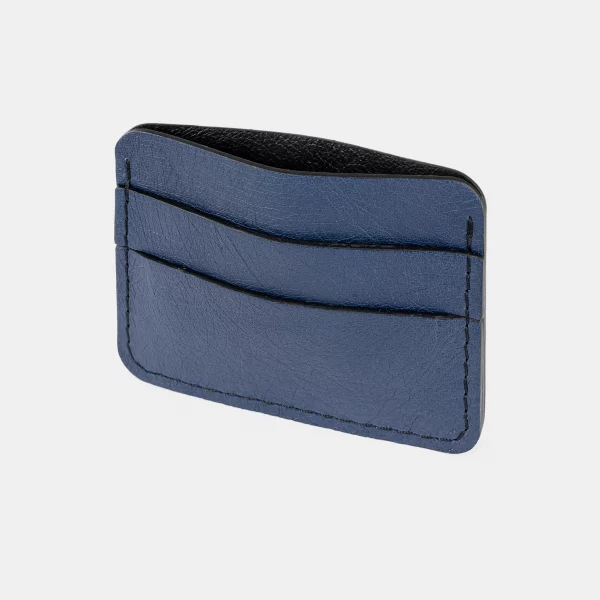 price for Cardholder made of dark blue ostrich skin without follicles