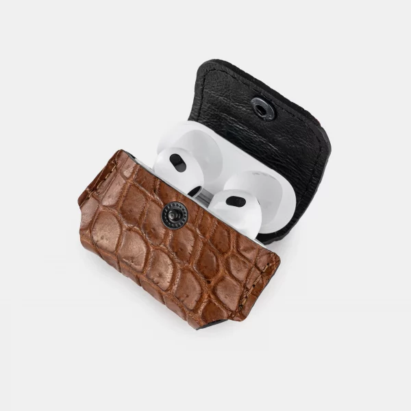 price for Case for AirPods Pro/Pro 2 made of light brown crocodile skin