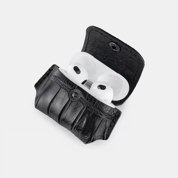 price for Cover for AirPods Pro/Pro 2 made of black crocodile leather